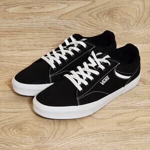 Vans Men’s Shoes Size US 12 Seldan Black & White Canvas Lace Up Sneakers